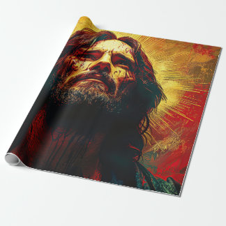 watercolor painting of jesus christ wrapping paper