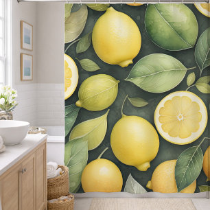 Watercolor Painting of Lemons Shower Curtain
