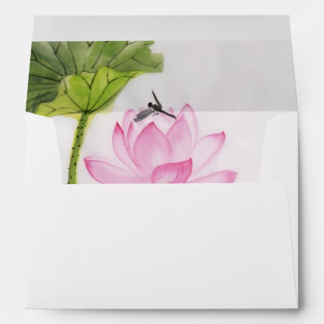 Watercolor Painting Of Lotus Flower 2 Envelopes (Back (Bottom))