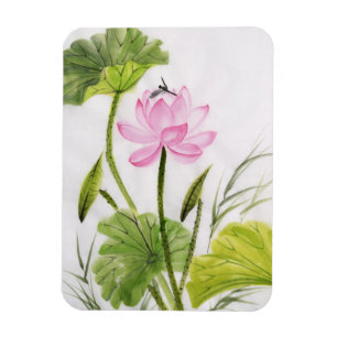 Watercolor Painting Of Lotus Flower 2 Magnet
