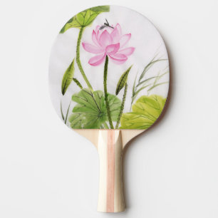 Watercolor Painting Of Lotus Flower 2 Ping Pong Paddle