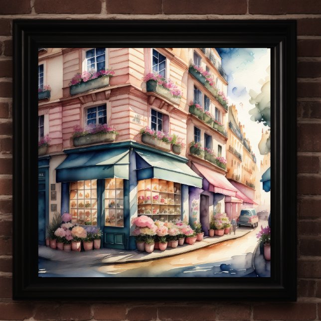 Watercolor Painting of Parisian Street Poster (Creator Uploaded)