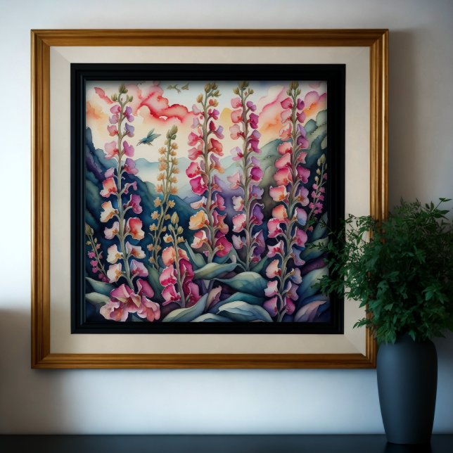 Watercolor Painting of Snapdragons Poster (Creator Uploaded)