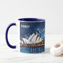 Watercolor Painting of Sydney at Night Views #1