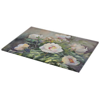 Watercolor Painting Of The Beautiful Flowers Cutting Board