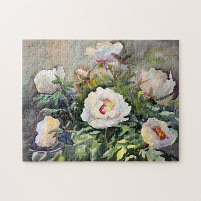 Watercolor Painting Of The Beautiful Flowers Jigsaw Puzzle (Horizontal)