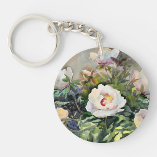 Watercolor Painting Of The Beautiful Flowers Key Ring