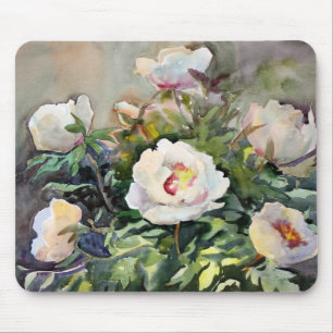 Watercolor Painting Of The Beautiful Flowers Mouse Mat
