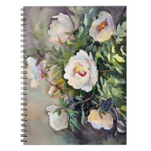 Watercolor Painting Of The Beautiful Flowers Notebook