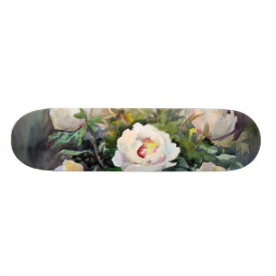 Watercolor Painting Of The Beautiful Flowers Skateboard