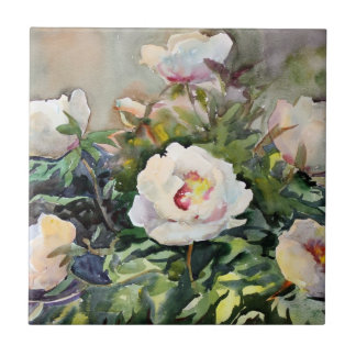 Watercolor Painting Of The Beautiful Flowers Tile