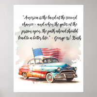 Watercolor painting of Vintage Car Poster