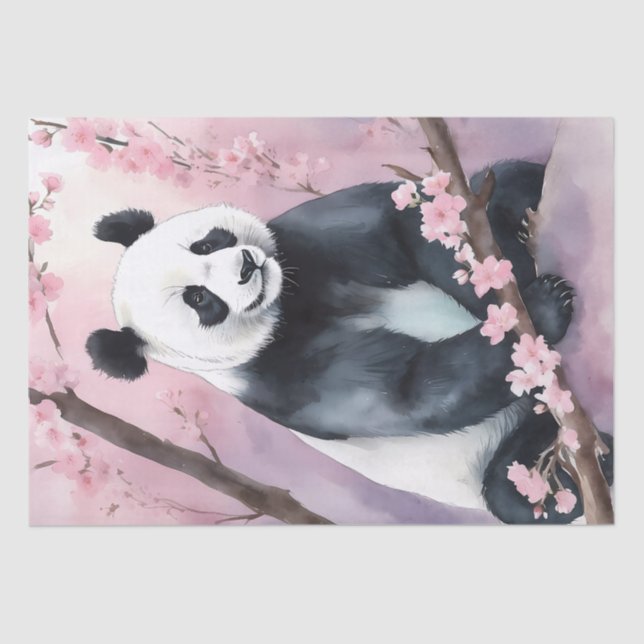 Watercolor Painting Panda Bear Tissue Paper (Front)