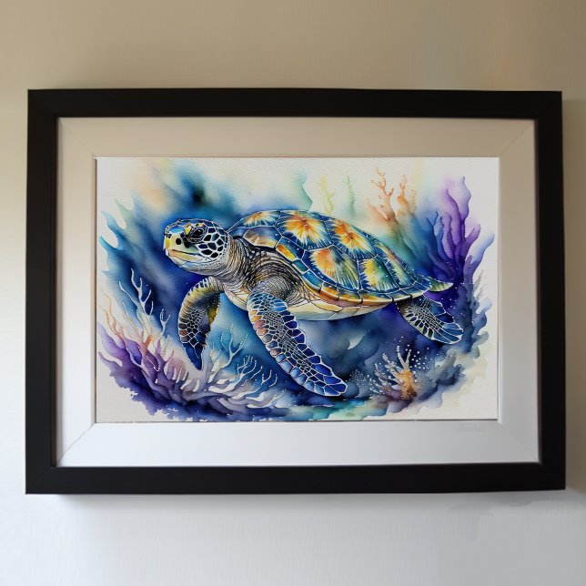 Watercolor Painting Sea Turtle Poster (Creator Uploaded)