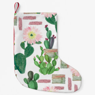 Watercolor painting seamless pattern. Watercolour  Small Christmas Stocking