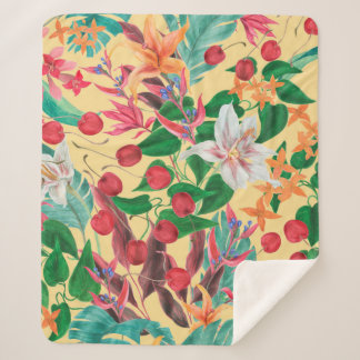 Watercolor painting seamless pattern with beautifu sherpa blanket