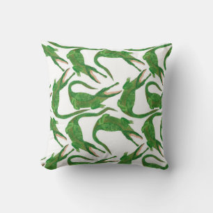 watercolor painting seamless pattern with crocodil cushion