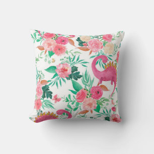 Watercolor painting seamless pattern with cute din cushion