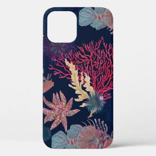 Watercolor painting seamless pattern with red lion iPhone 12 case