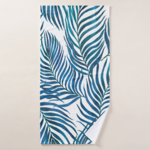 Watercolor painting seamless pattern with tropical bath towel
