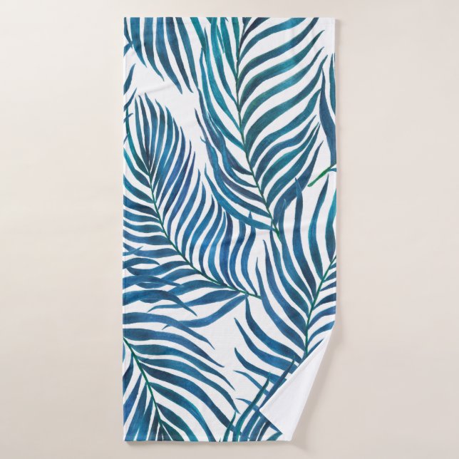 Watercolor painting seamless pattern with tropical bath towel (Bath Towel)