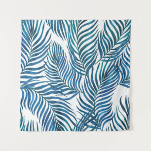 Watercolor painting seamless pattern with tropical tapestry