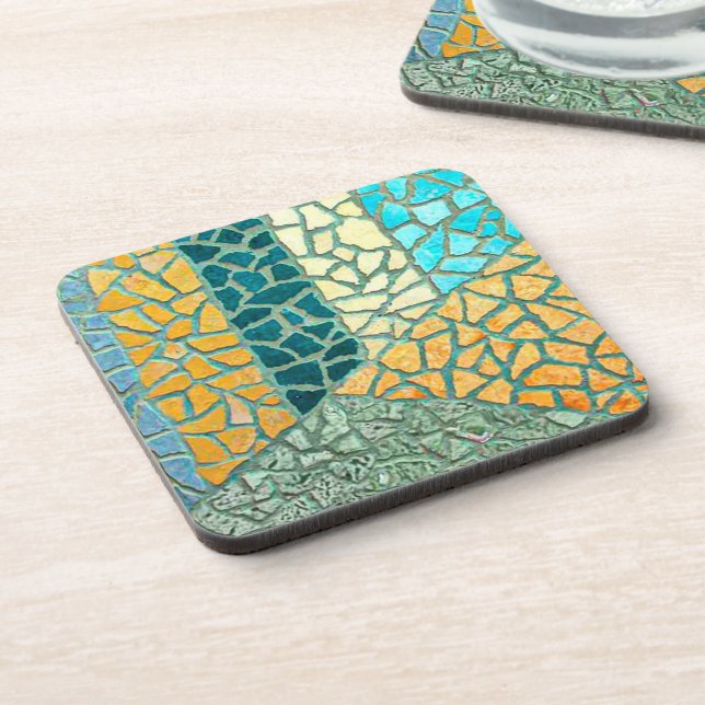 Watercolor Painting Stone Mosaic + your ideas Coaster (Left Side)