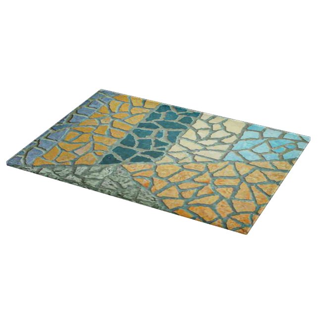 Watercolor Painting Stone Mosaic + your ideas Cutting Board (Corner)