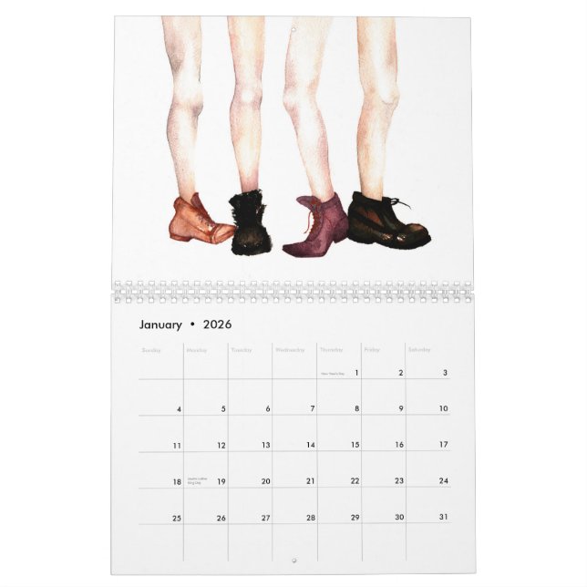 Watercolor Paintings Custom Calendar (Jan 2026)