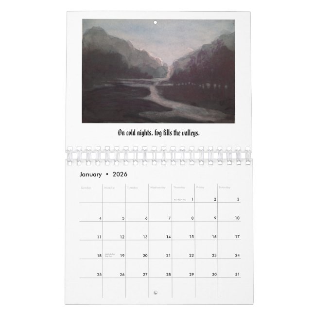 Watercolor paintings of German landscapes Calendar (Jan 2026)