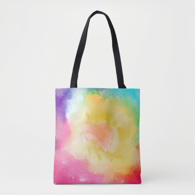 Watercolor Paints, Multicolored Tote Bag (Front)