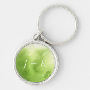 watercolor paints on a rough texture paper key ring