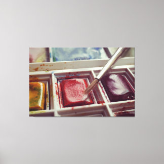 Watercolor paints photographic print. canvas print
