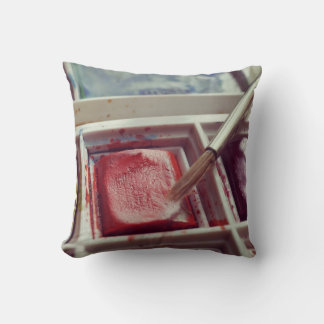 Watercolor paints photographic print. cushion