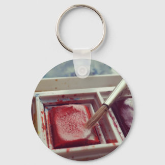 Watercolor paints photographic print. key ring