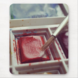 Watercolor paints photographic print. mouse mat