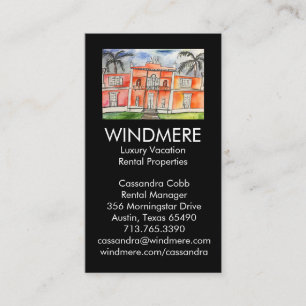 Watercolor Palace Real Estate Agent Manager Broker Business Card