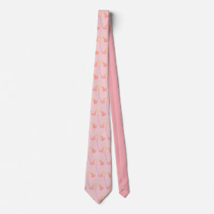 Watercolor Pale Pink Botanical Wildflowers Tie