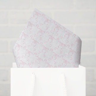Watercolor Pale Pink Bows Tissue Paper