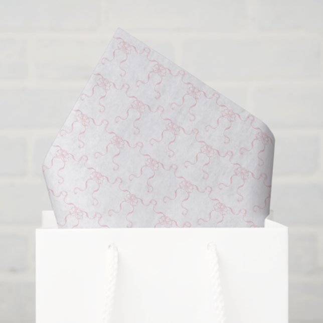Watercolor Pale Pink Bows Tissue Paper (Gift Bag)
