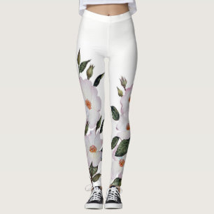 Watercolor Pale Pink Roses Ballerina Leggings
