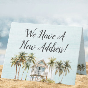 Watercolor Palm Beach House Moving Announcement