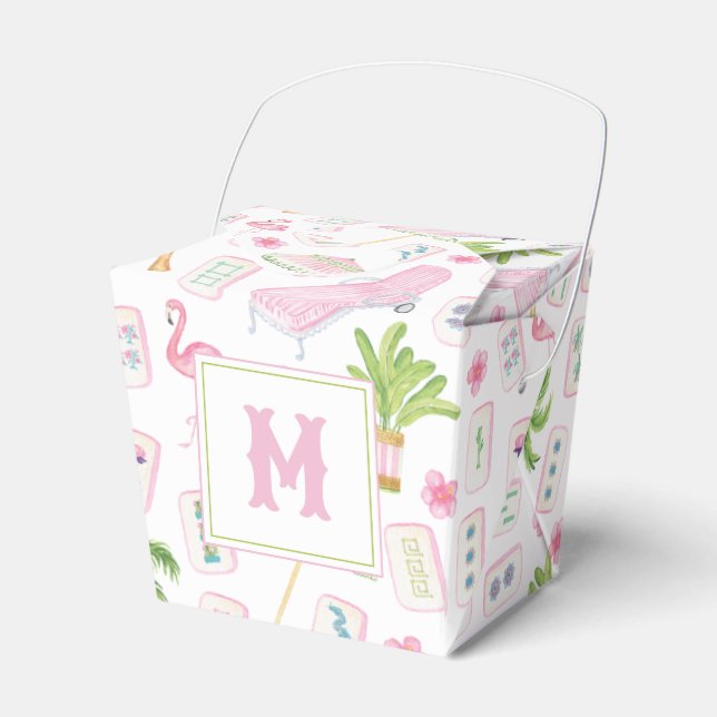 Watercolor Palm Beach Mahjong Favour Box (Front Side)
