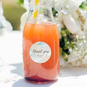 Watercolor palm beach wedding Thank you Classic Round Sticker