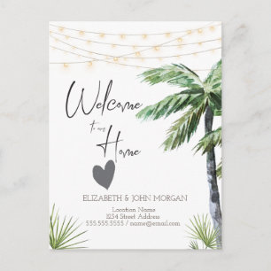 Watercolor Palm,Heart Announcement