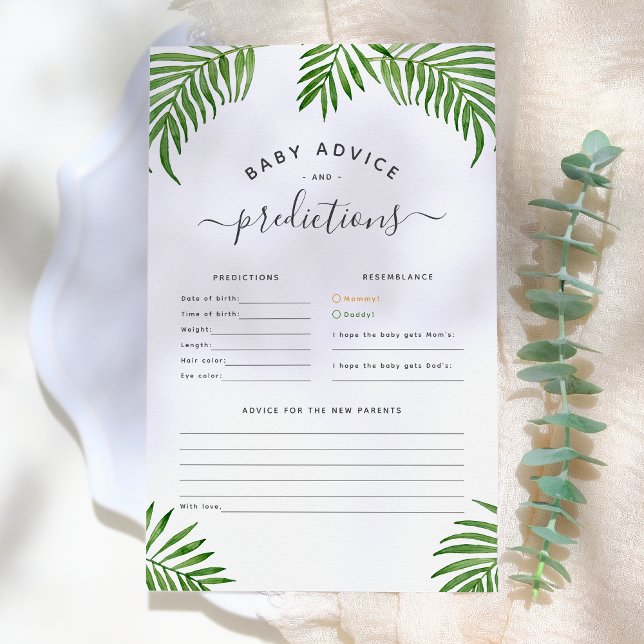 Watercolor Palm Leaves | Baby Prediction & Advice (Creator Uploaded)
