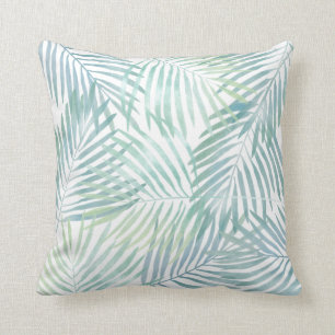 Watercolor Palm Leaves Cushion