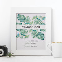 Watercolor Palm Leaves Mimosa Bar