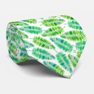 Watercolor palm leaves pattern tie
