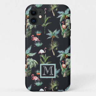 Watercolor Palm Pattern   Add Your Initial Case-Mate iPhone Case